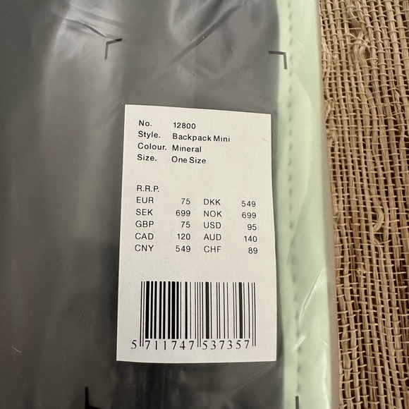 NWT Unisex RAINS Backpack Mini in Mineral - Picture 8 of 9